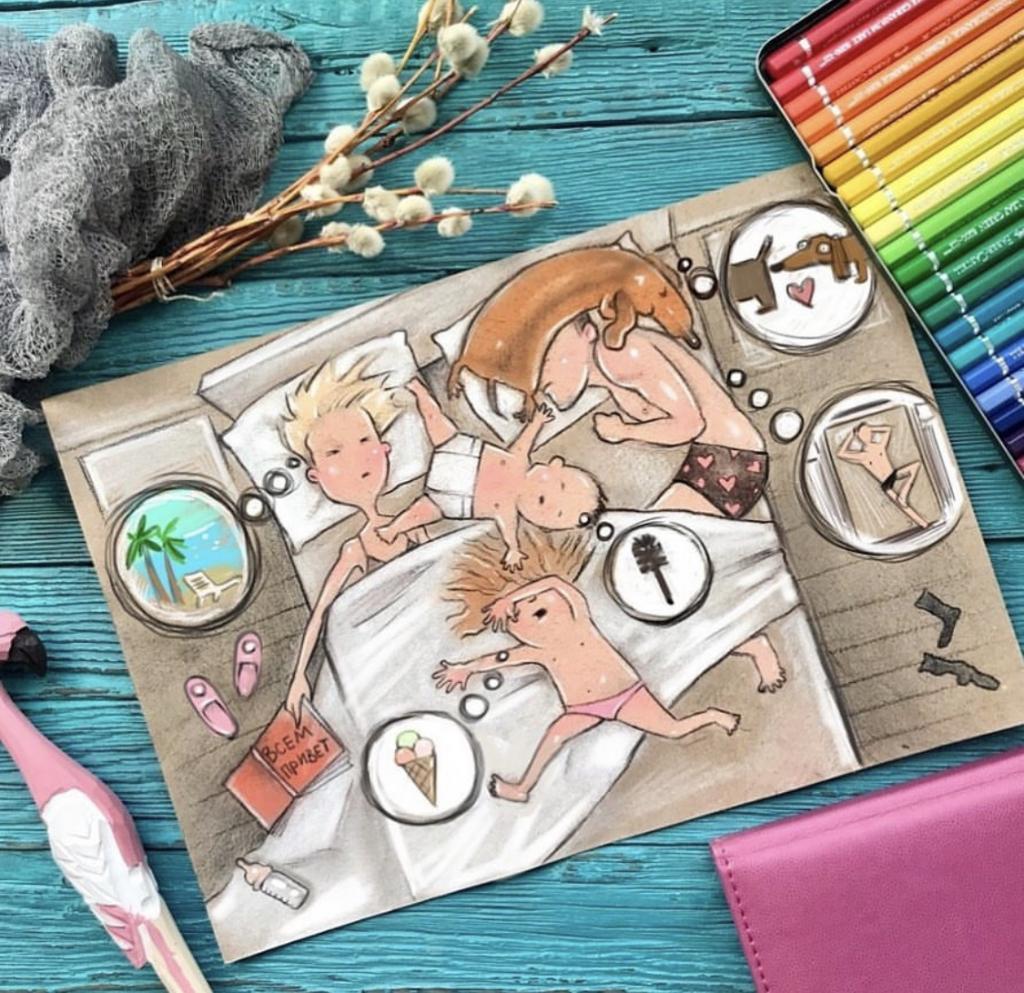 Комиксы российской художницы о семье и детях