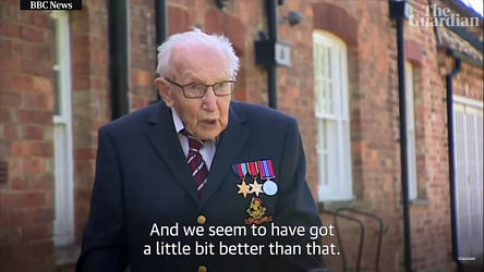 99-летний ветеран из Британии собрал для медиков 7 миллионов евро, просто прогуливаясь по своему двору