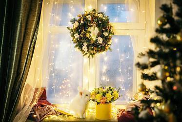 Как украсить окно на новый год