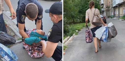 Киевлянка носила недельного малыша в сумке  